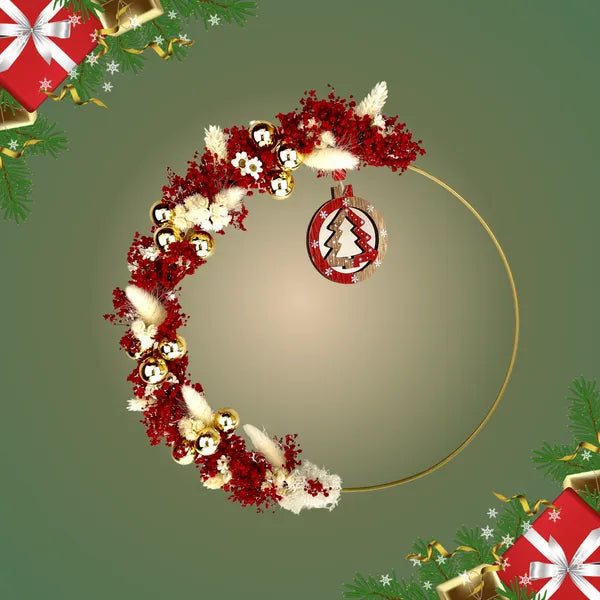 NOËL, Couronne de Noël ROUGE, Décoration, Idée cadeau de Noël