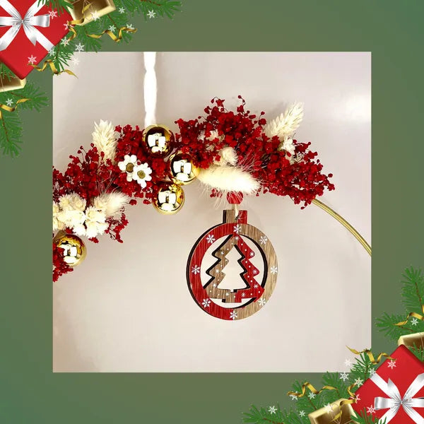 NOËL, Couronne de Noël ROUGE, Décoration, Idée cadeau de Noël