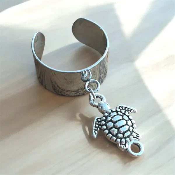 Bague manchette, Acier inoxydable argent, à personnaliser