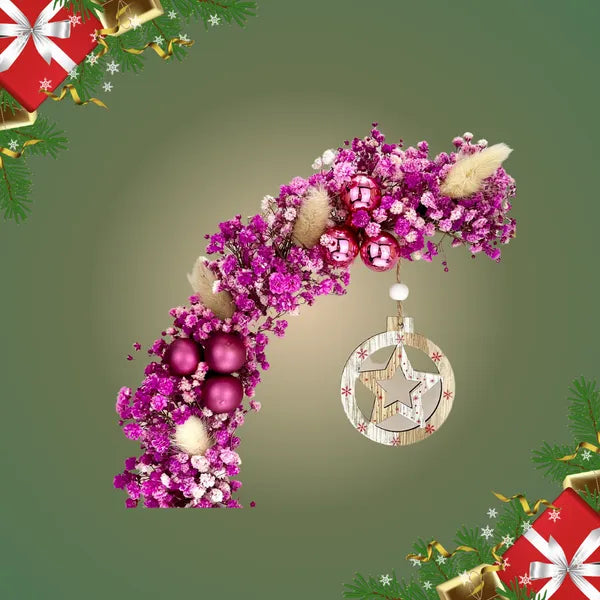 NOËL, Couronne de Noël ROSE, Décoration, Idée cadeau de Noël