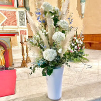 Cérémonie d'Eglise tons blanc/vert