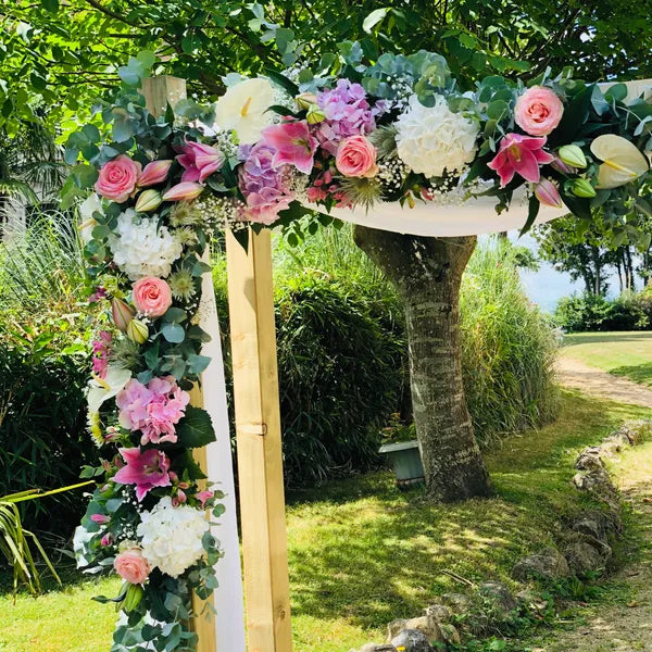 Cérémonie Laïque tons roses Champêtre