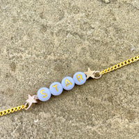 Bracelet Fantaisie Lettres Couleur Or Jaune PERSONNALISABLE