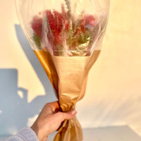 Bouquet Bohème rouge, fleurs séchées, fleurs séchées rouges, chaton et monsieur ours, Biarritz, France