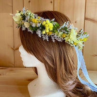 Accessoire cheveux en fleurs séchées pour Femme. couronne coiffure mariage - couronne pour cheveux mariage - couronne de cheveux mariage boheme - couronne fleurs mariage cheveux courts - couronne de fleurs cheveux coiffure mariage - accessoire mariage - accessoire mariage femme - accessoire mariage cheveux - mariage boheme - mariage boheme chic - mariage bohème champêtre couronne cheveux blanche couronne de cheveux blanche