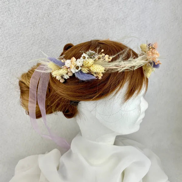 Couronne Bohème Palm nuances abricot milka - Accessoire mariage