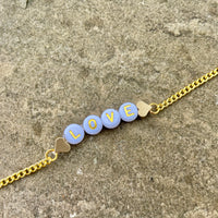 Bracelet Fantaisie Lettres Couleur Or Jaune PERSONNALISABLE