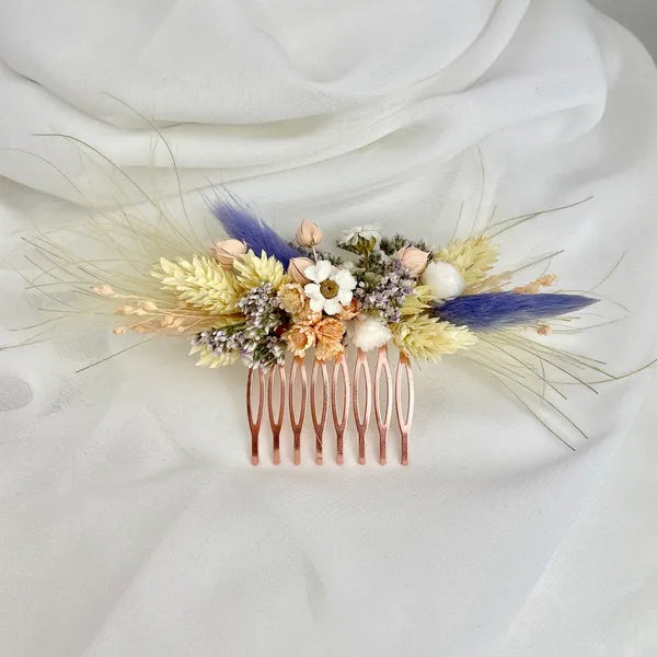 Peigne Bohème Palm nuances abricot milka - Accessoire mariage