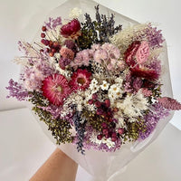 Bouquet fleurs séchées Milka, fleurs séchées, chaton et monsieur ours, décoration, bouquet